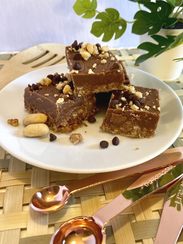 peanut butter chocolate fudge recipe with rice krispie treats