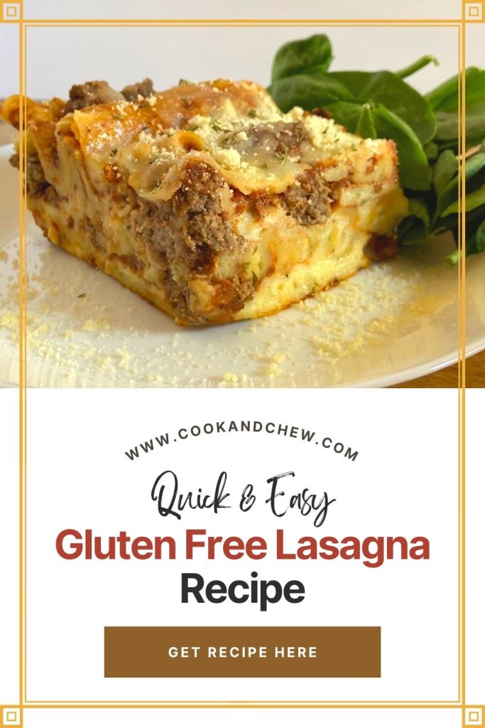 gluten free lasagne recipe pin